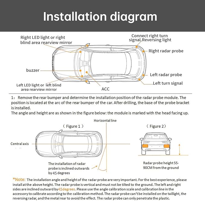 Blind Spot Monitoring System, 24GHz Millimeter Wave Radar Universal Car Blind Spot Detection System, Reversing Radar Parking System