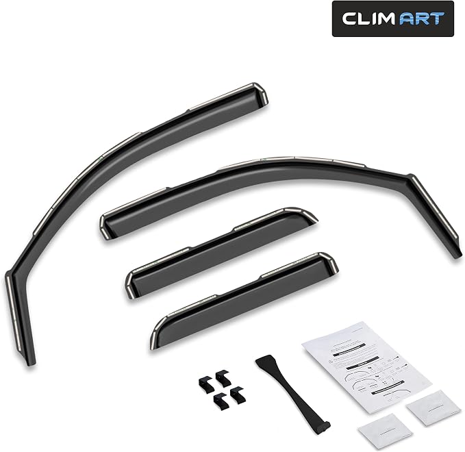 in-Channel Incredibly Durable Rain Guards for Chevrolet (Chevy) Silverado/GMC Sierra 2014-2018 Double Cab, Original Window Deflectors, Vent Window Visors, Truck Accessories, 4pcs- 614004