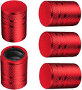 Tire Valve Stem Caps - (5 Pack) Metal Air Caps with Plastic Liner, Corrosion Resistant, Leak-Proof, Universal Stem Covers for Cars Trucks Motorcycles and Bikes - Red