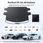 Upgrade Windshield Cover for Ice & Snow [Fast Install & Removal] 600D Oxford Fabric Against Magnetic Fit Snow, Ice, Frost, Winter Accessories - Fit for All Sedans/Cars - (69' x48'')