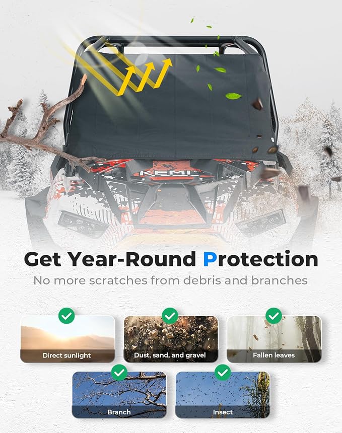 19-23 XP 1000 Windshield Cover 42"x25" Small Size Waterproof Compatible with Polaris RZR XP 1000 /RZR XP Turbo Transport Protector UTV Frost Sunshade Cover for Ice and Snow