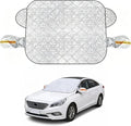 Exterior Car Sun Shade for Windshield & Mirrors, Multi-Layer Reflective Heat Shield, Blocks Sun & Snow, Keeps Interior Cooler, Anti-Theft Door Flap, All Season for SUV Sedan Truck（57"x42"）