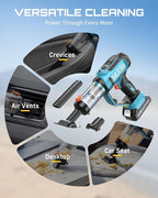 Cordless Tire Inflator Portable Air Compressor, 21V 150PSI Fast Inflation Handheld Air Pump with 20000Pa Vacuum, Dual Rechargeable Battery, Auto Shut Off, Digital Gauge, LED Light for Car, Bike