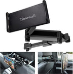 Car Headrest Tablet Phone Mount, Black, 5-11" | Backseat Universal Cell Phone Holder, 360 Swivel Rotating, Angle Adjustable Stretchable