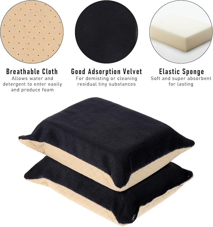 2pcs Window Defogger Sponge Car Windshield Cleaner Absorbent Glass Defogger Cleaning Sponge for Streak Free Glass Cleaning Sponges for Car Window Vessels Bathroom Mirrors Foggy Surface