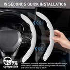 Steering Wheel Cover, Carbon Fiber Steering Wheel Cover for Men/Women, Anti-Slip, Durable, Universal for 99% Car Interior Accessories (White)