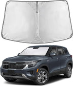 Windshield Sunshade Compatible for Kia Seltos 2021-2024 2025 2026, Sun Visor for Front Windshield & Window Sun Shade Cover, UV Heat Blocker & Protector, Car Accessories