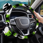 Green Horror Sack Steering Wheel Cover, Non Slip Polyester Car Wheel Protector for Car SUV Truck, Universal 15 Inch