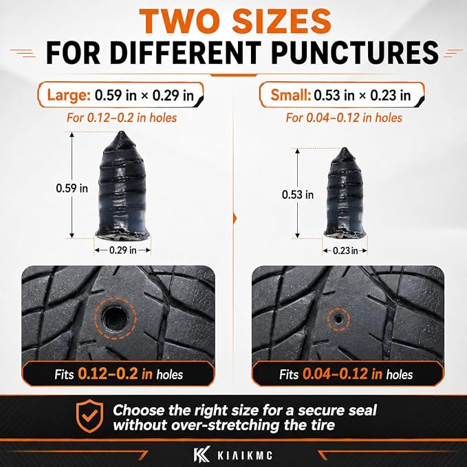 Tire Repair Screws Kit, Screw in Tire Plugs for Emergency Puncture Repair, Rubber Nail Screw in Tire Plug Kit with Pliers, Screwdriver & Rubber Cement for Tubeless Tires