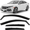 in-Channel Incredibly Durable Rain Guards for Honda Civic 2016-2021 Sedan, Original Window Deflectors, Vent Window Visors, Vent Deflector, 4 pcs. - 616071