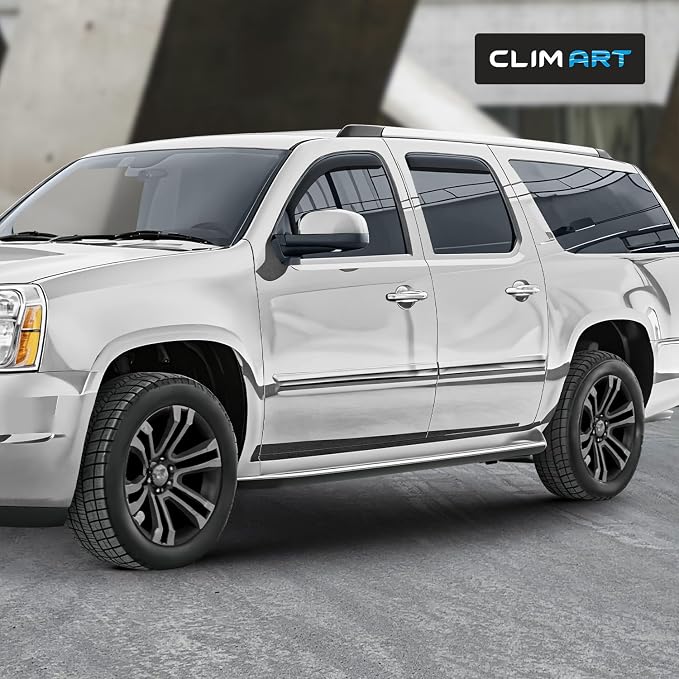 in-Channel Incredibly Durable Rain Guards Compatible with GMC Yukon XL 2500 2007-2013, Original Window Deflectors, Vent Window Visors, Vent Deflector, 4 pcs. - 607188