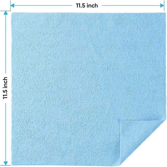 Blue Microfiber Cleaning Cloths, 20 Pack Cleaning Rags - Lint Free & Scratch-Free Microfiber Towels for Cars, House & Kitchen, Absorbent Cleaning Towels, 11.5 x 11.5 Inch