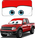 Truck Windshield Sun Shade for Car Windshield Cover Interior Front Window Shades Sun Visor Protector Blocks UV Rays Must-Have Truck Accessories for Pickup, SUV, Sedan, Van, Bonneville (Red, XL)