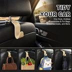 Car Seat Hooks for Headrest 4 Pack, Car Seat Back Storage Hook, Universal Vehicle Headrest Hanger for Purse, Handbag, Coat, Umbrella, Grocery Bags, Practical Interior Accessories