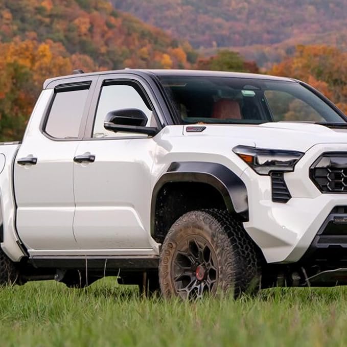 Window Rain Guards Visors Shield for 2022-2026 Toyota Tundra Double Cab, Out-Channel Window Vent Wind Shades Deflectors for 22-26 Tundra Extended Cab