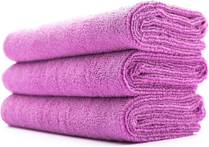 Sport & Workout Towel - Gym, Exercise, Fitness, Spa, Ultra Soft, Super Absorbent, Fast Drying Premium Microfiber, 320gsm, 16in x 27in, Lavender - Pack of 3