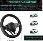 Car Steering Wheel Cover, 15 inch Carbon Fiber Microfiber Leather Elastic Steering Wheel Protector, Breathable Anti-Slip Comfortable Steering Wheel Covers for Most Cars (Black, AD)