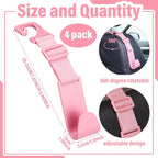 4 Pcs Hard Hat Hook for Truck Adjustable Hard Hat Holder Hardhat Holder for Truck Seat Back Organizer 55 lb Load Heavy Duty Hardhat Hanger Storage Car Vehicle Headrest Bag Gear (Pink)