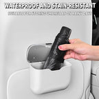 Car Trash Can, Waterproof Multi‑Functional Auto Trash Bin for Door/Console/Seat Back, Universal Vehicle Garbage Can for Car/Truck/SUV Drivers (White)