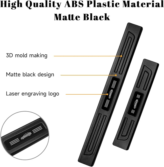 4PCS Car Door Edge Guards Door Sill Protector for Honda Civic 2022-2025 2026 Accessories ABS Plastic Material Matte Black Car Door Threshold Protection