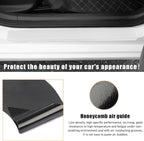 4 PCS Car Door Sill Protectors, Anti Scratch Carbon Fiber Auto Threshold Cover Strips, Decorative Door Entry Edge Scuff Sticker Universal for Most Vehicles, Car Accessories (White 3D)