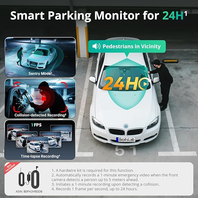 G980H 4K 3-Channel Dash Cam Front Rear Inside, 360° Full Coverage, 3.18" Touch Screen, Free 128GB Card, 24/7 Parking Mode with Sentry & Time-Lapse, Voice Control, 5GHz WiFi, GPS, Night Vision
