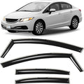 in-Channel Incredibly Durable Rain Guards for Honda Civic 2012-2015 Sedan, Original Window Deflectors, Vent Window Visors, Vent Deflector, 4 pcs. - 612309