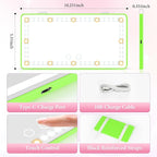 Car Sun Visor Vanity Mirror - Rechargeable Makeup Mirror with 60 LEDs, 3 Light Modes & Dimmable Touch Control for Cars, Trucks, SUVs, Car Interior Accessories for Women (Green)
