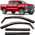 Voron Glass in-Channel Extra Durable Rain Guards for Trucks Chevrolet (Chevy) Silverado/GMC Sierra 1500 2019-2026 Crew Cab, Window Deflectors, Vent Window Visors, 4 Pieces - 200420