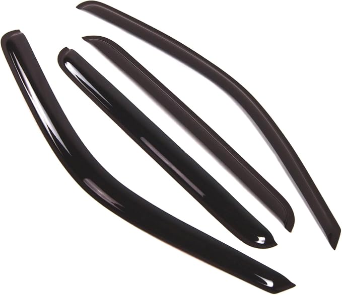 WD2-153 Dark Smoke 4 Pcs Set Window Visor (Outside Mount) Deflector Rain Guard Compatible with 2003-2005 Ford Excursion