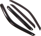 WD2-153 Dark Smoke 4 Pcs Set Window Visor (Outside Mount) Deflector Rain Guard Compatible with 2003-2005 Ford Excursion