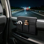 Car Door Window Armrest Pad, Artificial Leather Side Storage Box, Auto Interior Organizer Pocket for Truck SUV, Black