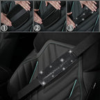 12 Pcs Bling Car Accessories Set for Women Car Floor Mats Full Set Steering Wheel Cover Seat Belt Covers Coasters Universal Fit Car SUV Truck Van Black
