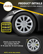 Hubcap Wheel Covers Hub Caps 16 Inch Set of 4 Silver Universal Wheel Rim Cover R16 Stylish Car Decor Wheel Covers for Toyota Camry Nissan Mazda (silver-04, 16 inch)