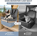 Dog Car Seat for Small/Medium Dogs Up to 35 lbs – Patented Safety System, 5" Memory Foam Pet Booster Car Seat, Fully Detachable and Washable Dog Carseat with 2 Storage Pockets (Grey)