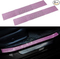 2PCS Car Door Edge Entry Guard, Bling Rhinestone Car Anti-Collision Adhesive Sticker Strip, Door Sill Strip for Rear Bumper Car SUV, Threshold Protective Stickers for Women (Pink)