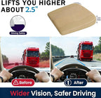 Comfort Memory Foam Car Seat Cushions For Driving,Beige Booster Cushion Pad | Ergonomic Height Cushion, Sciatica & Lower Back Pain Relief Pillow, Comfort Seat Pad for Car Office Wheelchair Short People