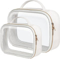 Clear Makeup Bag - TSA Approved Toiletry Bag for Carry-on & Checked Luggage, Water Resistant Car Storage Organizer with Reinforced Seams