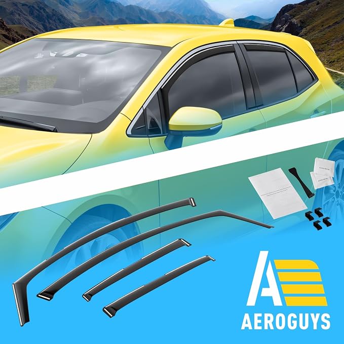 Extra Durable Window Deflectors in-Channel Window Visors Rain Guards Fit for Toyota Corolla 2020-2026 Hatchback, Sun Visors, Wind Vent for Shades, Exterior Car Accessories - 4 pcs. AG0910