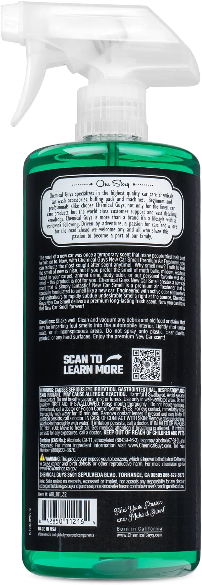New Car Smell Premium Air Freshener & Odor Eliminator - Fresh Interior Scent Spray for Cars, Trucks, SUVs, RVs, and More - Use in Home, Office, or Garage - 32 oz