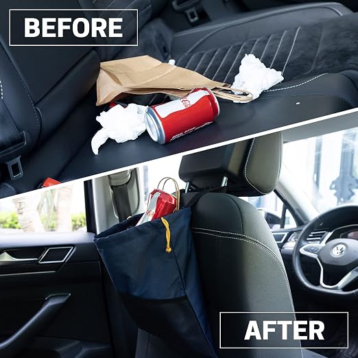 2PCS Hanging Car Garbage Can - Waterproof Leakproof Trash Bag | Car Trash Can with Durable Leakproof Lining, Keeps Vehicle Clean and Neat
