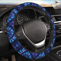 Blue Tie Dye Auto Car Steering Wheel Cover Universal 15 Inch Neoprene Interior Decor Protection Accessories