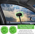 20 Pack Windshield Cleaner Microfiber Pads Fit Car Window Cleaning Tool Replaceable Glass Wipes Inside Car Windshield Supplies, Fits 4-6 Inch Tools, 4 Colors