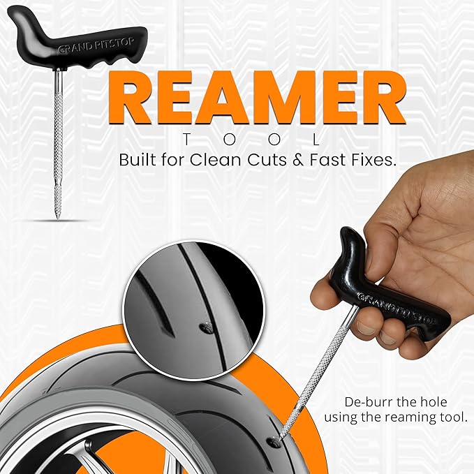Tubeless Tire Gun Puncture Repair Kit with Mushroom Plug for Tyre Punctures and Flats on Cars, Motorcycles, ATV, Trucks & Tractors (Gun Puncture Kit 30 Plugs)