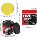 2Pcs Car Tire Shine with Sponge,Tire Coating Paste,Tire Polishing Paste,Ungraded Long-Lasting Tire Dressing with Wet Gloss Look Finish for Car, Truck, Motorcycle, RV & More