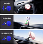 for MagSafe Car Mount Charger, 15W Fast Charging Magnetic Wireless Car Charger Phone Holder Mount Fits iPhone 15 Pro Max Plus 14 13 12 Mini MagSafe Case - Pink