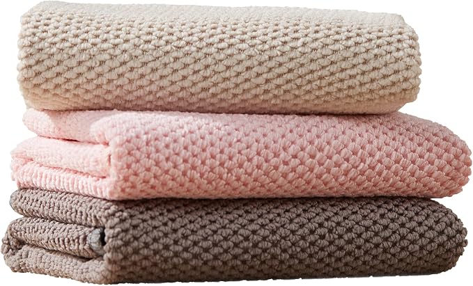 Microfiber Cleaning Cloth, Soft Absorbent Cloth, Multi-Purpose Cleaning Cloth, Highly Absorbent Cleaning Rags, Lint-Free, Streak-Free Cleaning Cloths for Kitchen Home Office-3Pcs