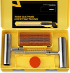 Tire Repair Kit with Plugs Fix Punctures & Plug Flats with Ease - Heavy Duty Flat Tire Puncture Repair Kit for Car, Motorcycle, ATV, UTV, RV, Trailer, Tractor, Jeep, Etc