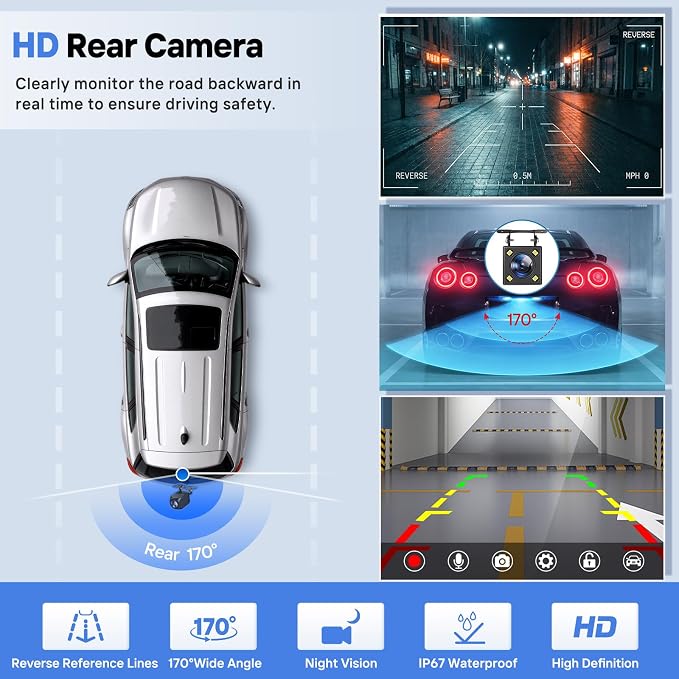 9" Wireless Apple Carplay Screen for Car, Portable Touchscreen Apple Carplay & Android Auto with OTA Update, Backup Camera,FM, Voice Control/GPS Navigation/Mirror Link/BT