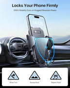 Universal Car Phone Holder [Round Vent Friendly] Phone Mount for Car Circle Vent, Sturdy Clip 360° Rotation Cell Phone Car Holder Mount for Ford Mercedes Benz Toyota BMW fit iPhone Samsung